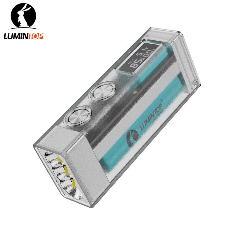 Lumintop Moonbox 10000LM Rechargeable EDC Flashlight Multi-functional Self-defense LED Torch - Transparent