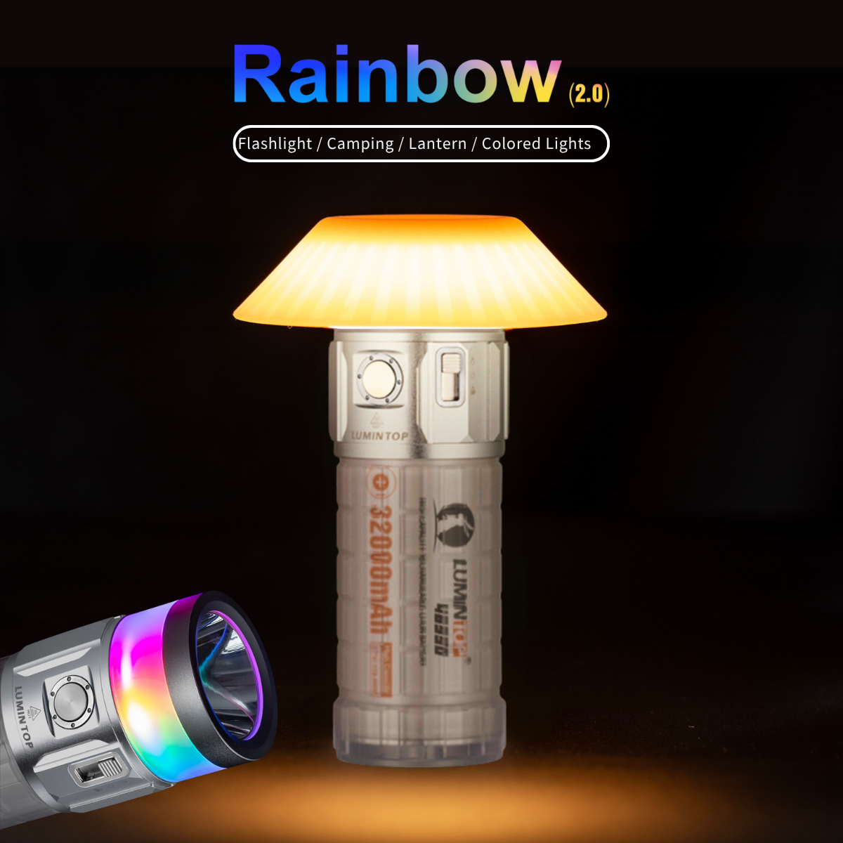 Rainbow 2.0 Multi-Light Source Rechargeable EDC Flashlight RGB Light Camping Lantern