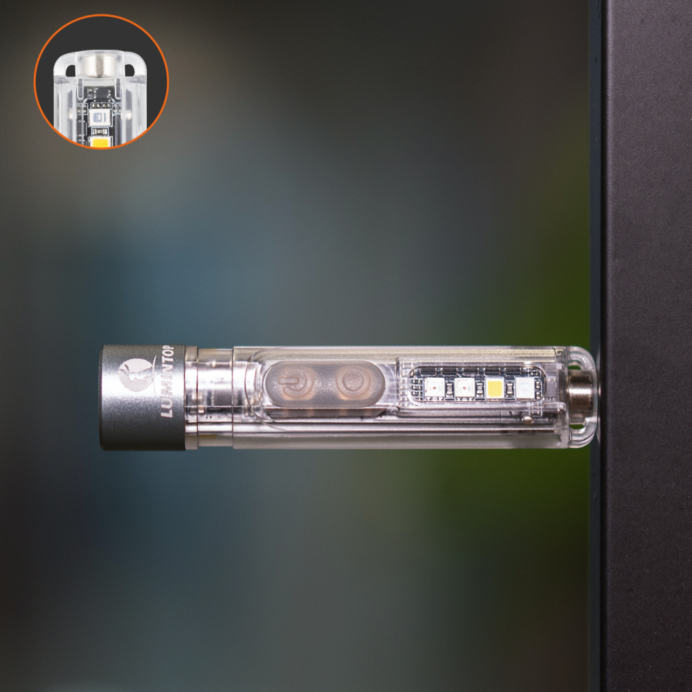 Lumintop Black Cat 400lm EDC Flashlight | 4-in-1 UV RGB Warm White Keychain Light