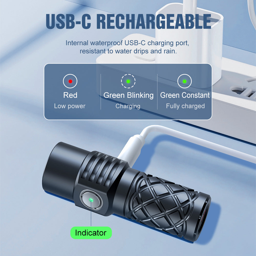 Lumintop W3 Mini LEP Flashlight – 700m White Laser with Flood & Red Light