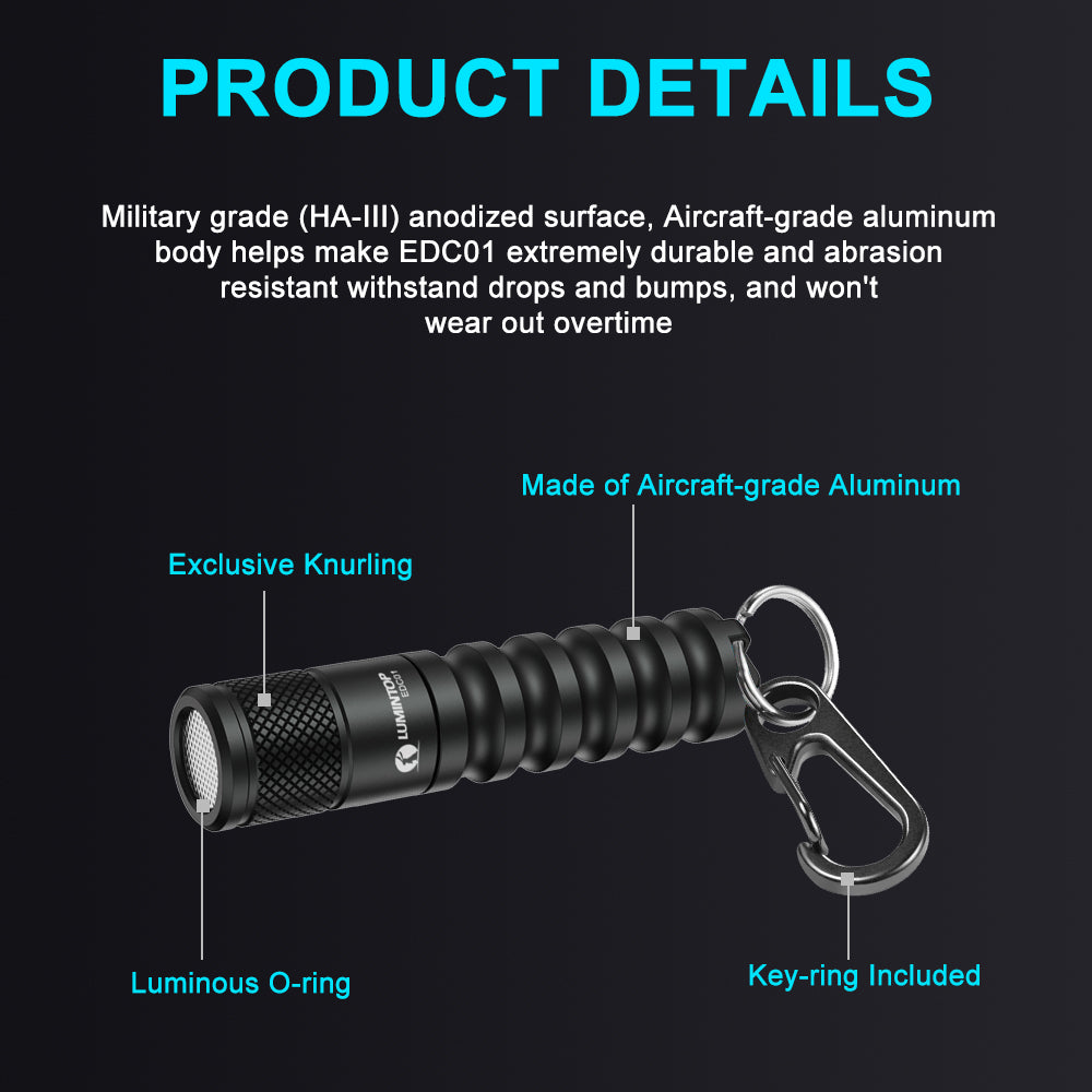Lumintop® EDC01 Keychain Flashlight 120 Lumens - Lumintop Official Online Store Black Friday Sale