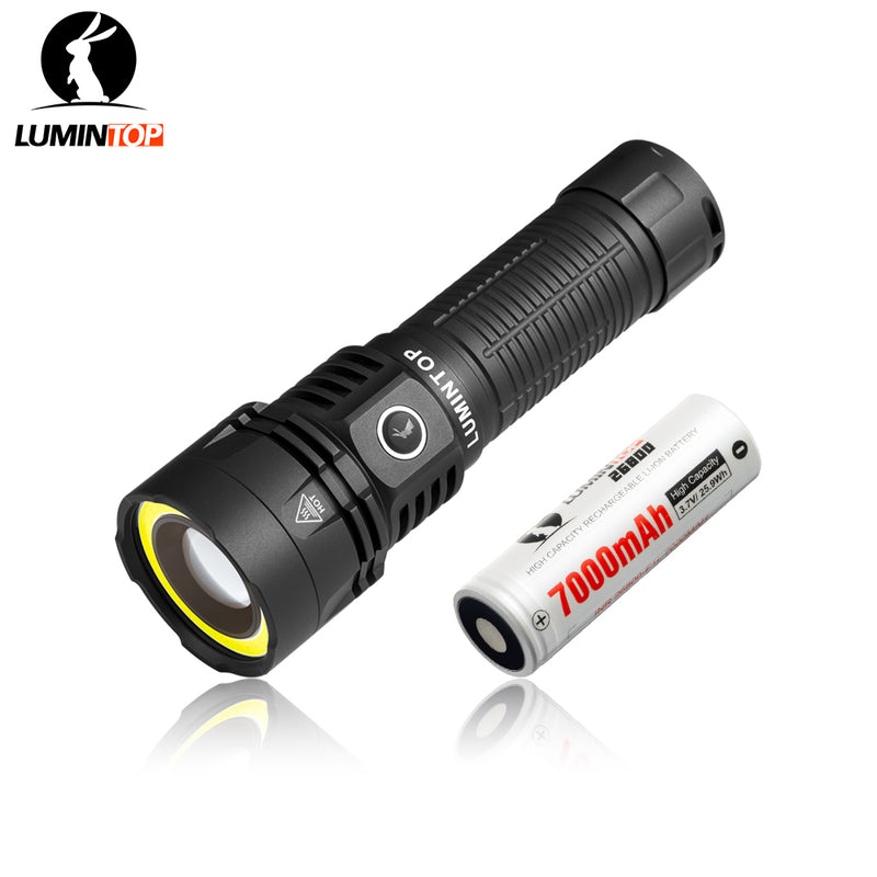 Lumintop W2 LED Spotlight Flashlight with COB Red & White Light 26800 Battery