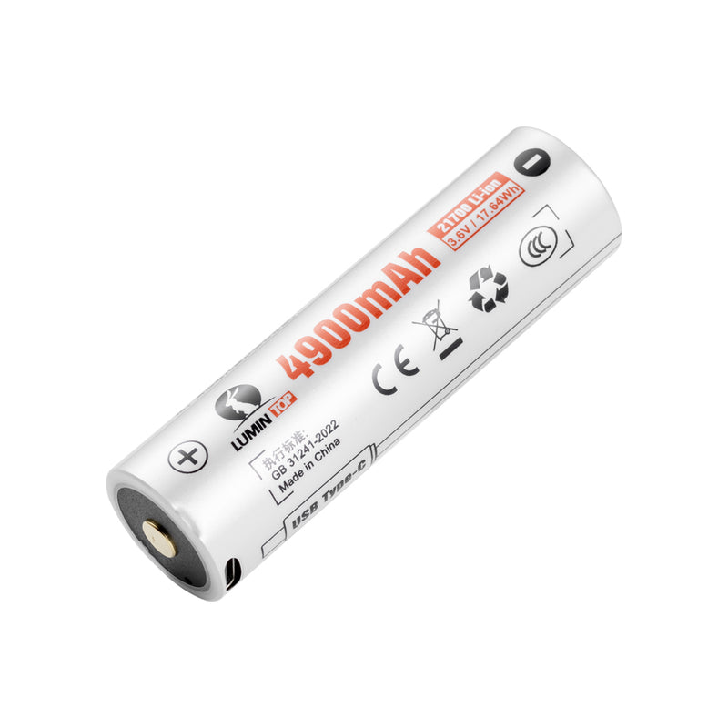 21700 USB-C Rechargeable Li-ion Battery for Flashlights