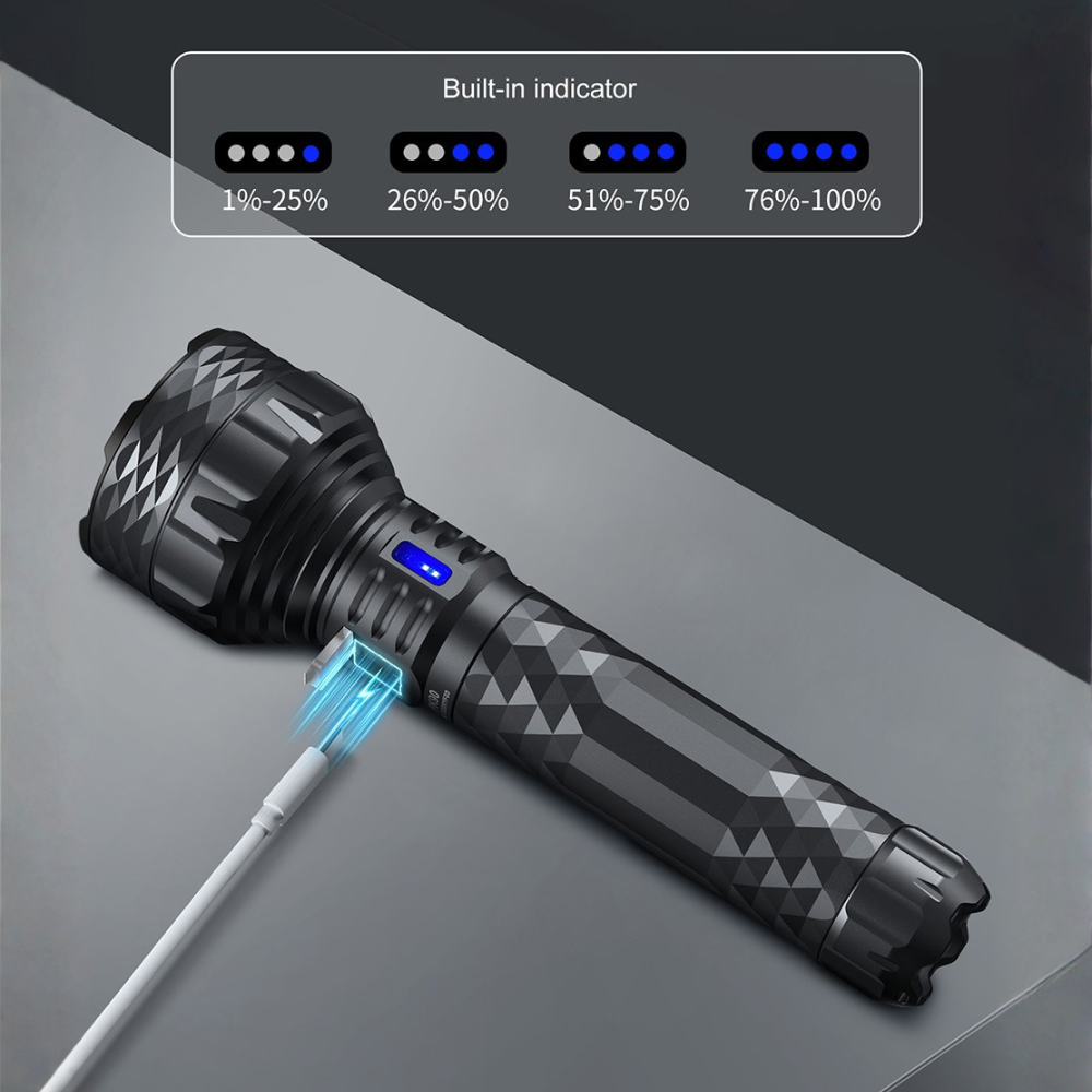 Lumintop Lumintop PK90 SFT-90X LED Long Range Search Flashlight 5600 Lumens 1500M Focused Beam IPX8 Waterproof USB-C Fast Charging 33140 Li-ion Batter