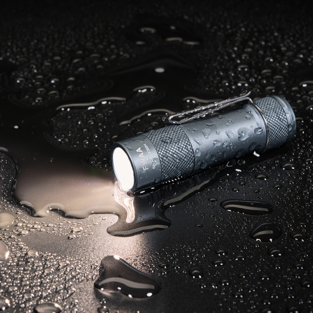 Lumintop FWAA IPX8 Waterproof EDC Flashlight – Glowing in Water, Rain-Ready, Gray