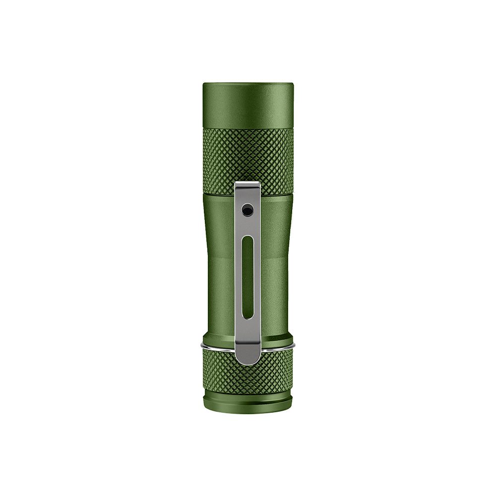 Lumintop FWAA Army Green EDC Flashlight – Dual-Position SS Clip, Knurled Grip, Compact AA