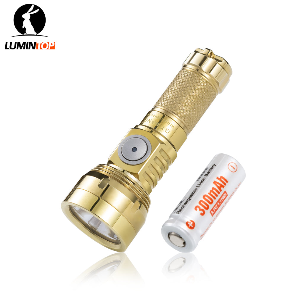 Lumintop Lumintop GT NANO3.0 Brass 400M EDC Thrower Flashlight Support Extend Tube 700LM 10280/10750 Battery USB Rechargeable Camping Lantern Outdoor