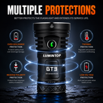 Lumintop GT3 multiple protections over-discharge reverse polarity thermal and low voltage protection