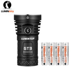 Lumintop GT3 triple LED flashlight black with 18650 Li-ion batteries included
