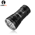 Lumintop GT3 triple LED flashlight black angled view with LED emitters