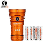 Lumintop GT3 triple LED flashlight orange with 18650 Li-ion batteries included