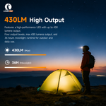 Lumintop L3 mini angle flashlight 430 lumens max high output 36 hours moonlight runtime four output levels camping tent starry night sky background