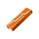 Lumintop MoonBox 3.0 orange aluminum multi-function EDC flashlight side RGB strip USB-C port white background slim flat design