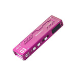 Lumintop MoonBox 3.0 pink aluminum multi-function EDC flashlight MoonBox logo OLED display dual buttons laser warning white background