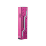 Lumintop MoonBox 3.0 pink aluminum side view standing USB-C charging port heat dissipation CE certification laser warning white background EDC flashlight