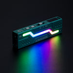 Lumintop MoonBox 3.0 dark green aluminum RGB mood lighting rainbow flow Eco mode glowing dark background color reflection EDC flashlight