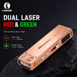Lumintop MoonBox 3.0 copper dual laser pointer red 5mW 650nm green 10mW 520nm visible up to 700 meters