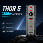 Lumintop Thor 5 1200m LEP throw titanium sandblasted IPX8 waterproof turbo glow bars rabbit logo EDC searchlight