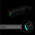 Lumintop Thor Mini LEP flashlight turbo glow bezel ring orange green blue glow tubes dark visible easy to find night EDC