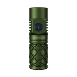 Lumintop Thor Mini LEP flashlight army green OD green color white laser emitter 700 meters 18350 Li-ion side switch white background